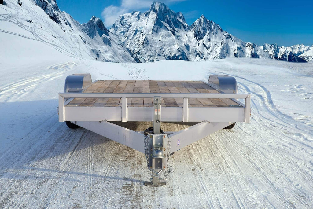 Front view of the fenders on a tandem car hauler trailer.