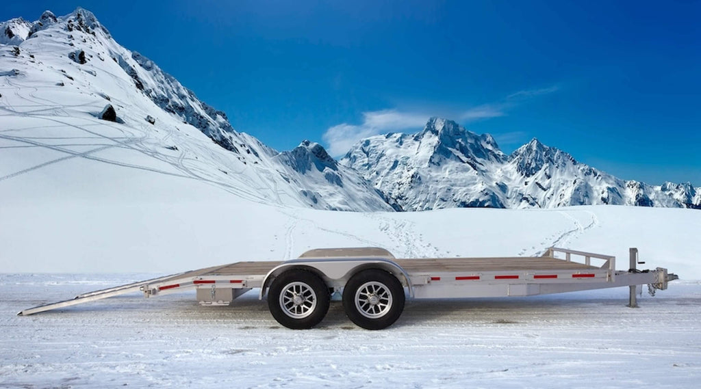 Tandem car hauler trailer fenders, right side view.